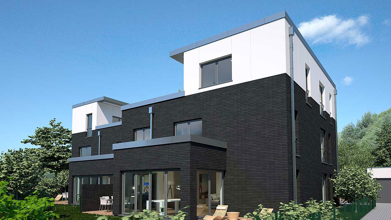 Grafik Visualisierung Wohnungsbau Mehrfamilienhaus